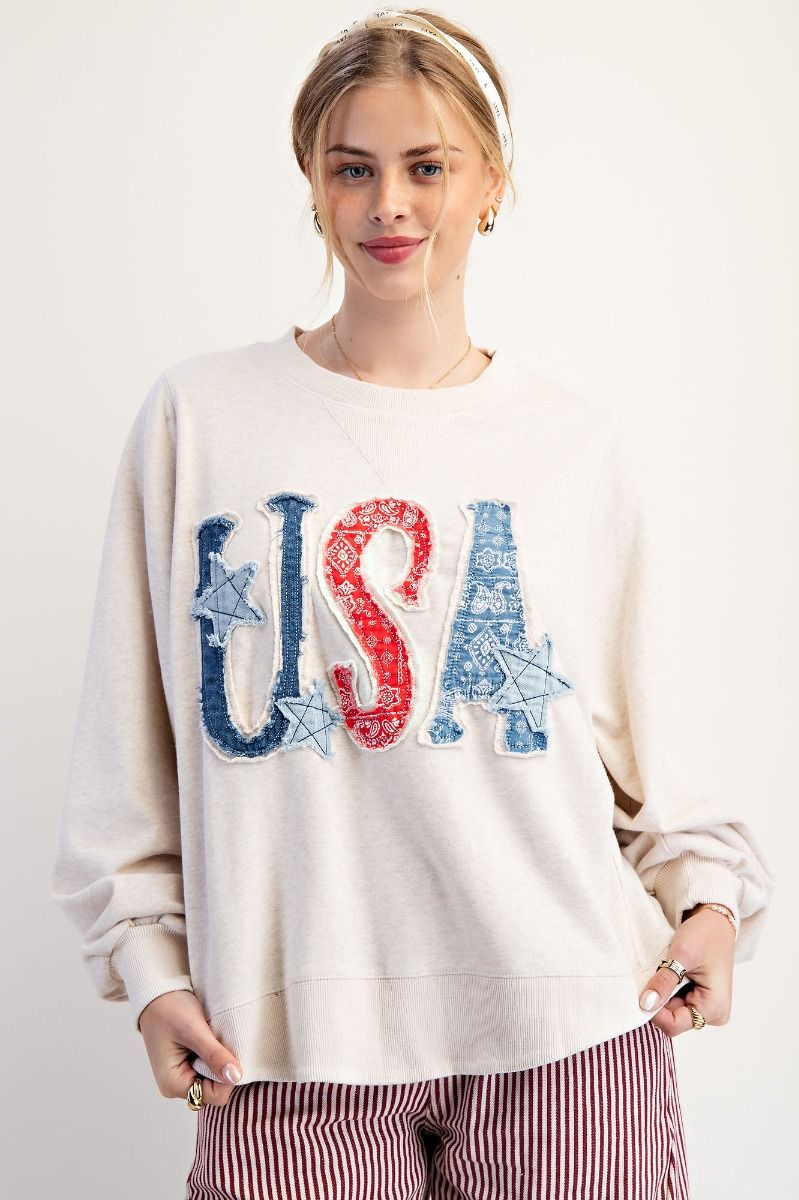 Oatmeal USA Sweatshirt