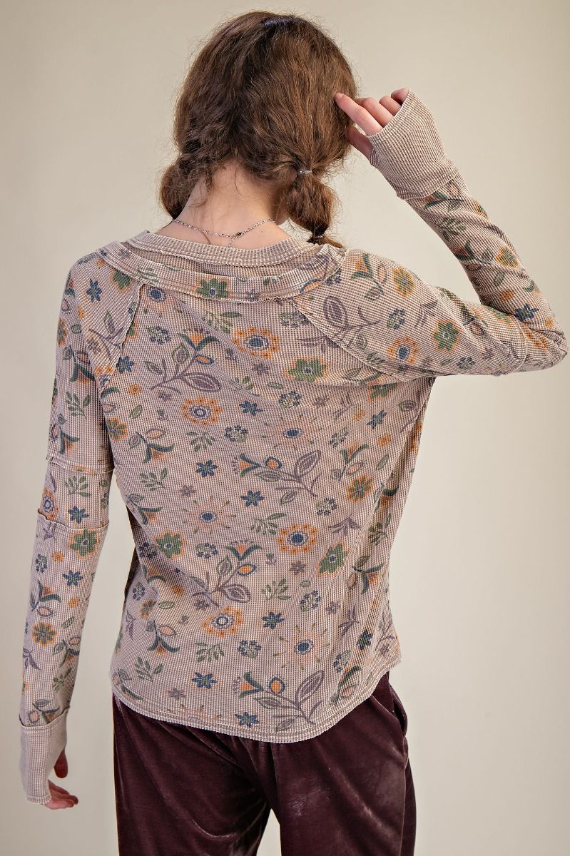 Floral Washed Henley