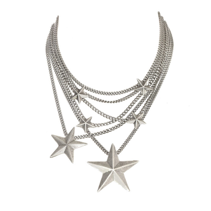 Brazil Six Star Necklace Antique Silver
