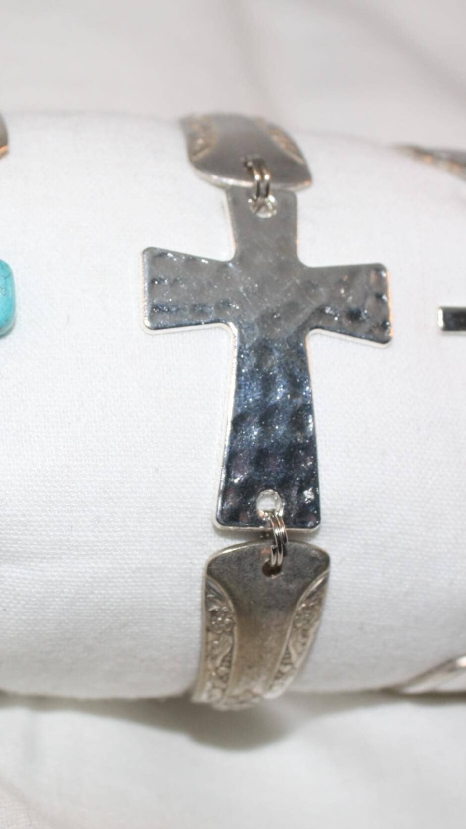 Hammered Cross Bracelet