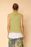 Back view of Adeline tank in lime worn by a model.