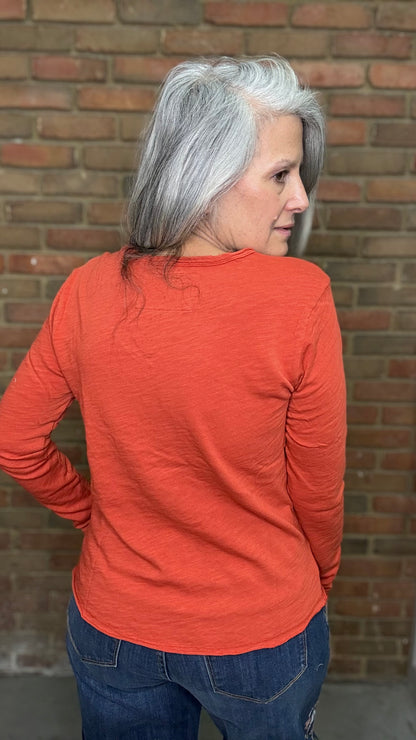 VANYA Long Sleeve Tee Burnt Orange