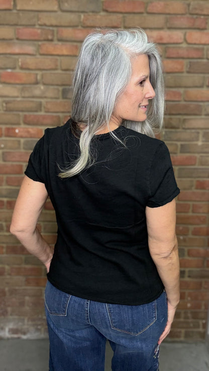 VANYA Short Sleeve Tee Black