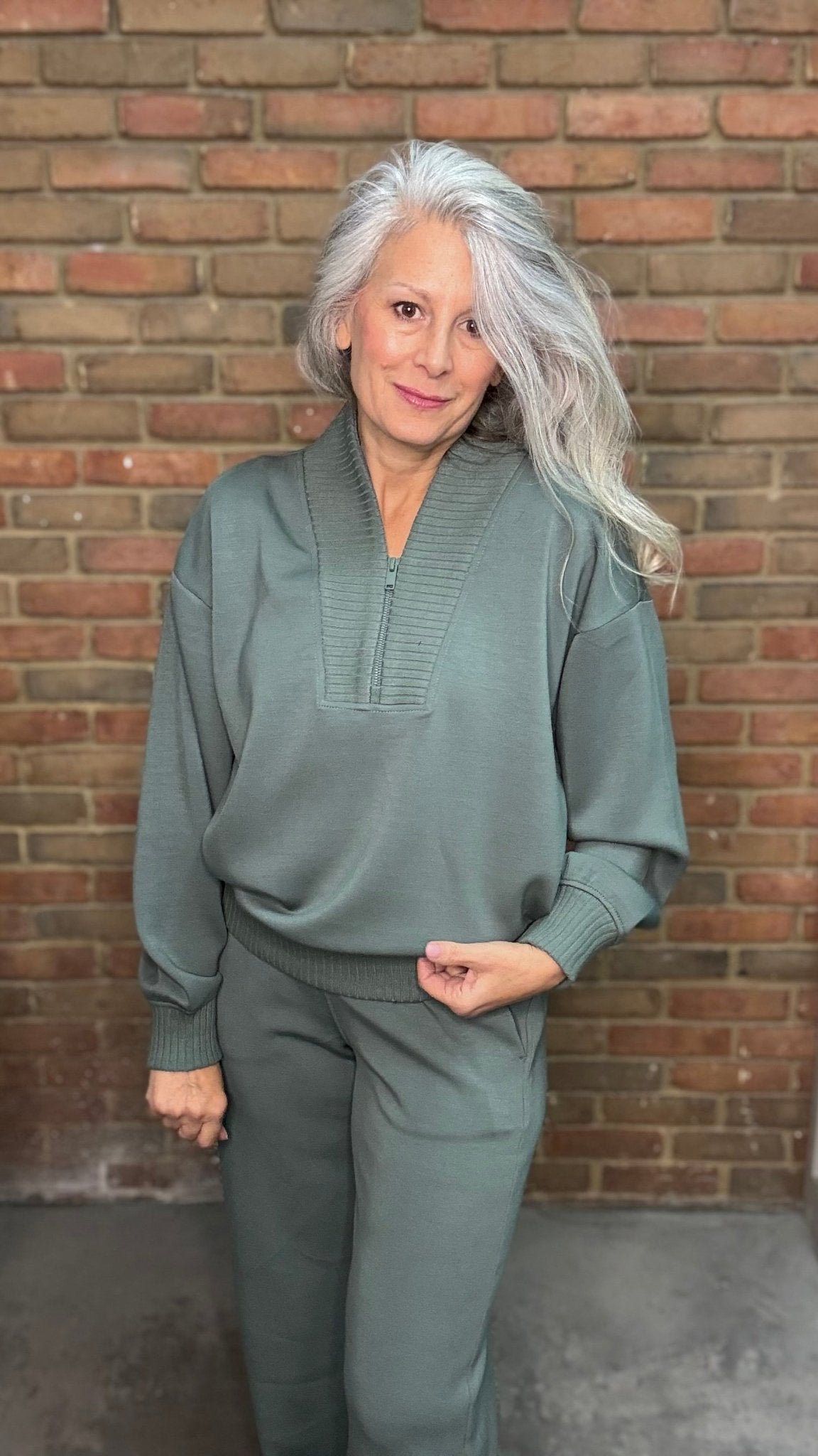 Modal Scuba Luxe Zipper Top - Vintage Vault Boutique