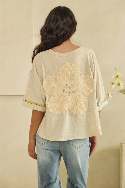 Crochet Lace Crew Neck Top