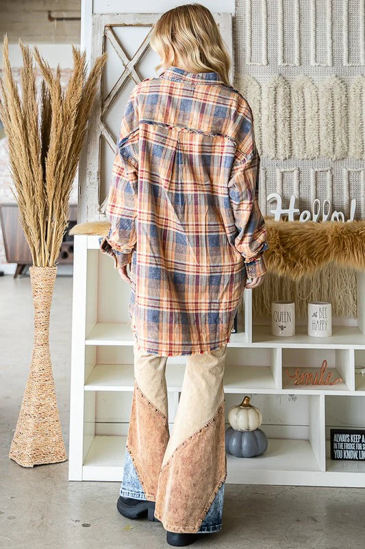 Multi Color Plaid Button Shirt