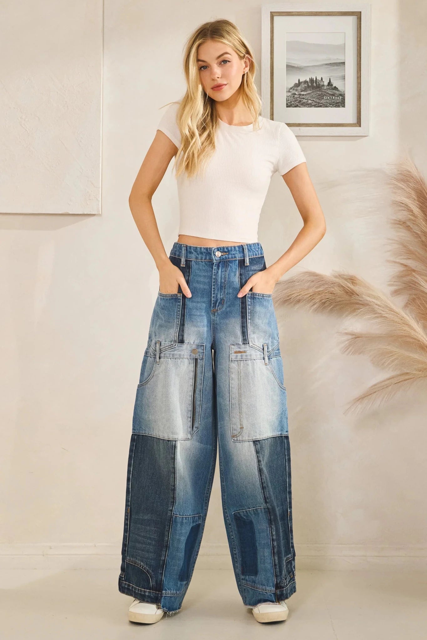 Upside Down Style Denim Pants - Vintage Vault Boutique