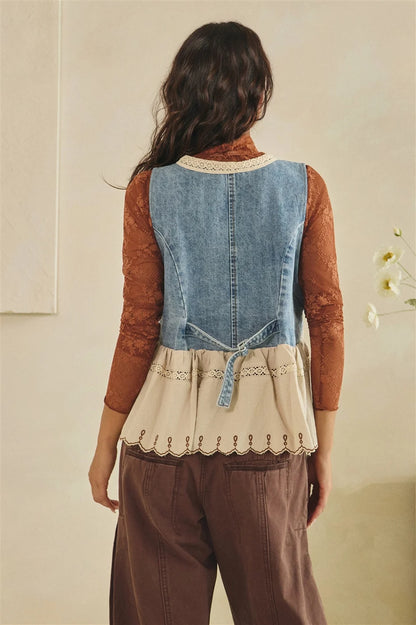 Sunflower Embroidery Vest