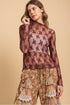 Embroidery Long Sleeve Mesh Top - Vintage Vault Boutique