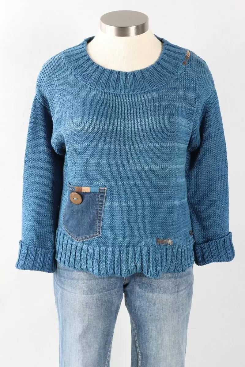 Thelma Pullover Indigo - Vintage Vault Boutique