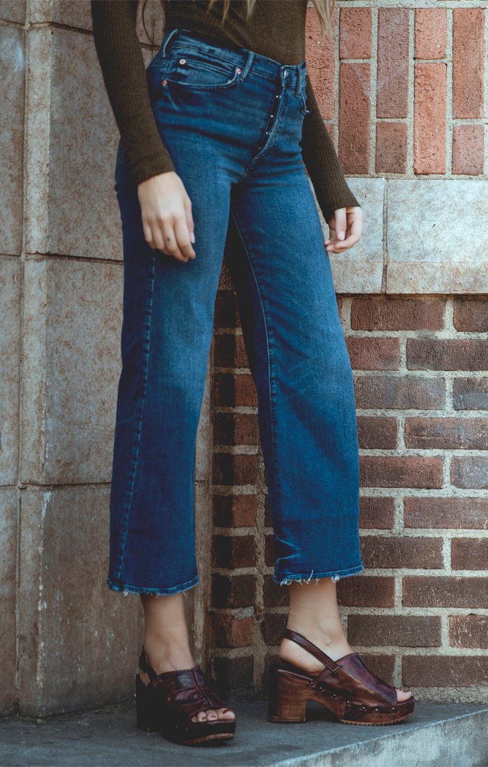 marie- Wood Clog Sandal -Teak Dip Dye - Vintage Vault Boutique