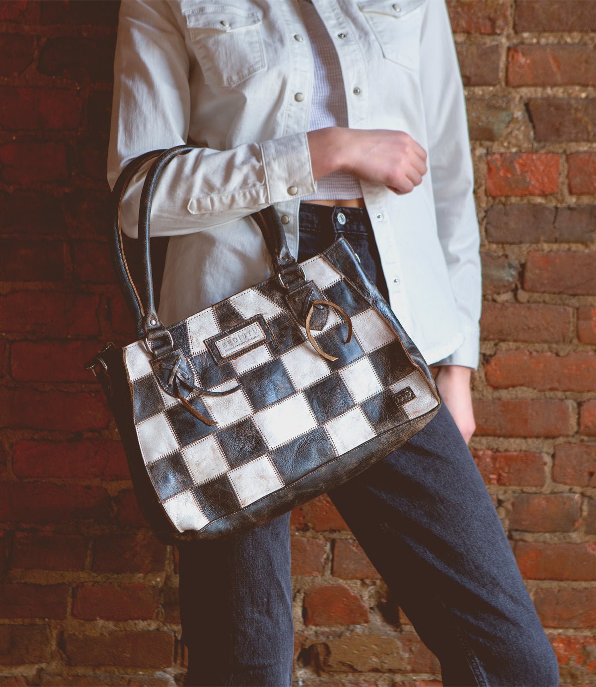 ROCKABABY - Checker Tote Shoulder Bag - Vintage Vault Boutique