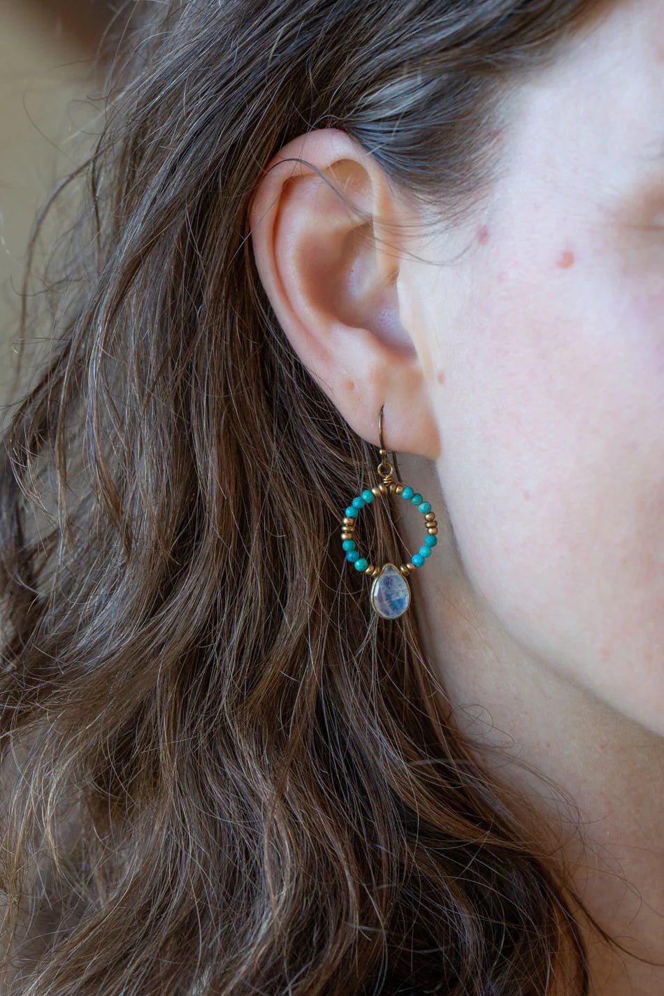 Transcend Turquoise Earrings E018 - Vintage Vault Boutique