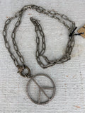 Pave' Diamond Peace Necklace