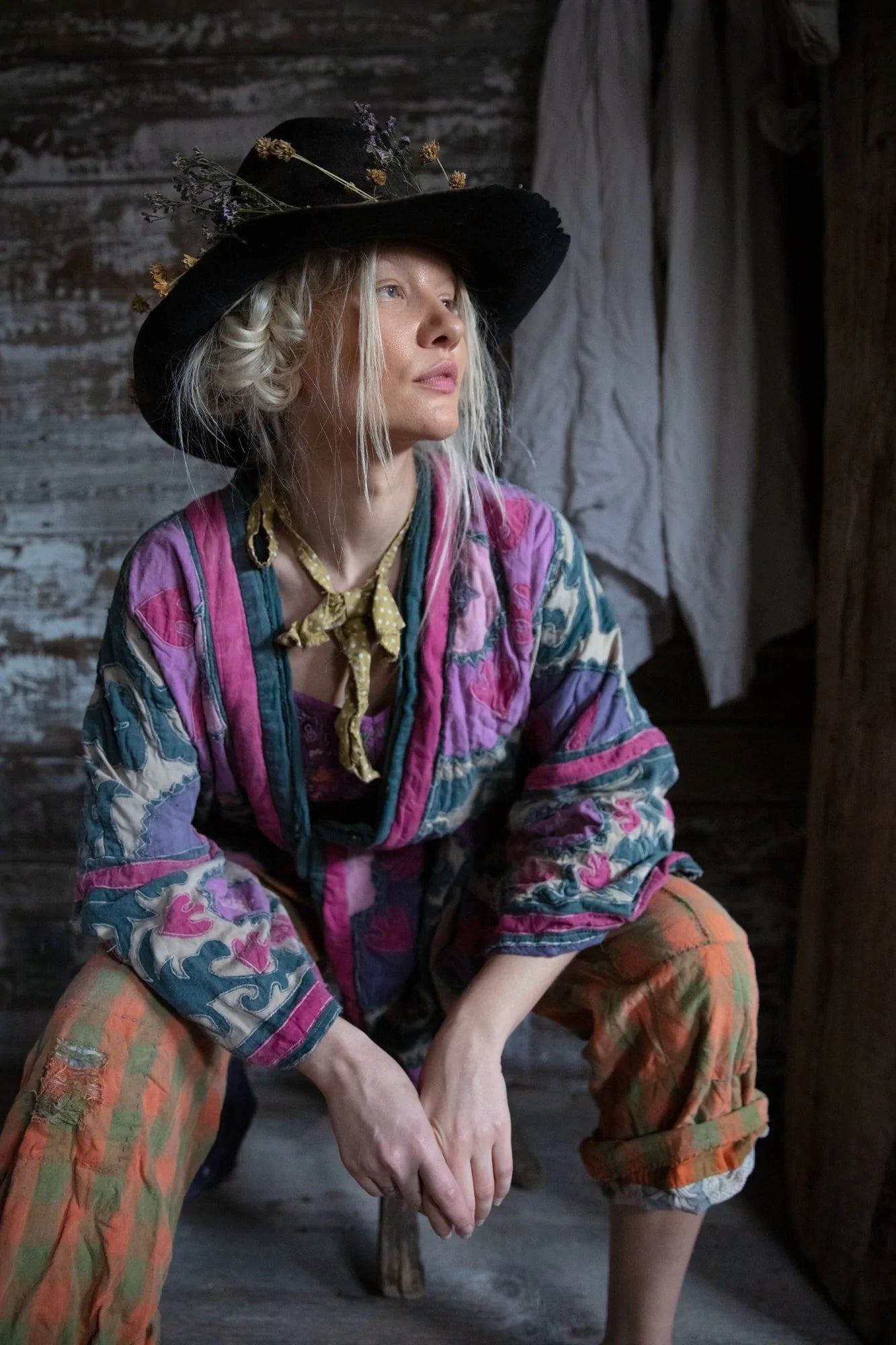 Jacket 587 Applique Hippie Coat Vintage Vault Boutique