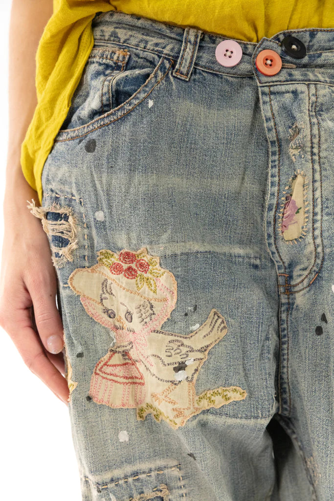 Pant 417 Be A Poem Miners Denims  Washed Indigo