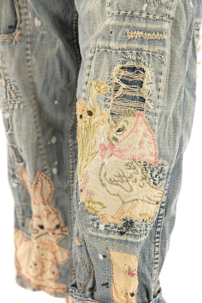 Pant 417 Be A Poem Miners Denims  Washed Indigo