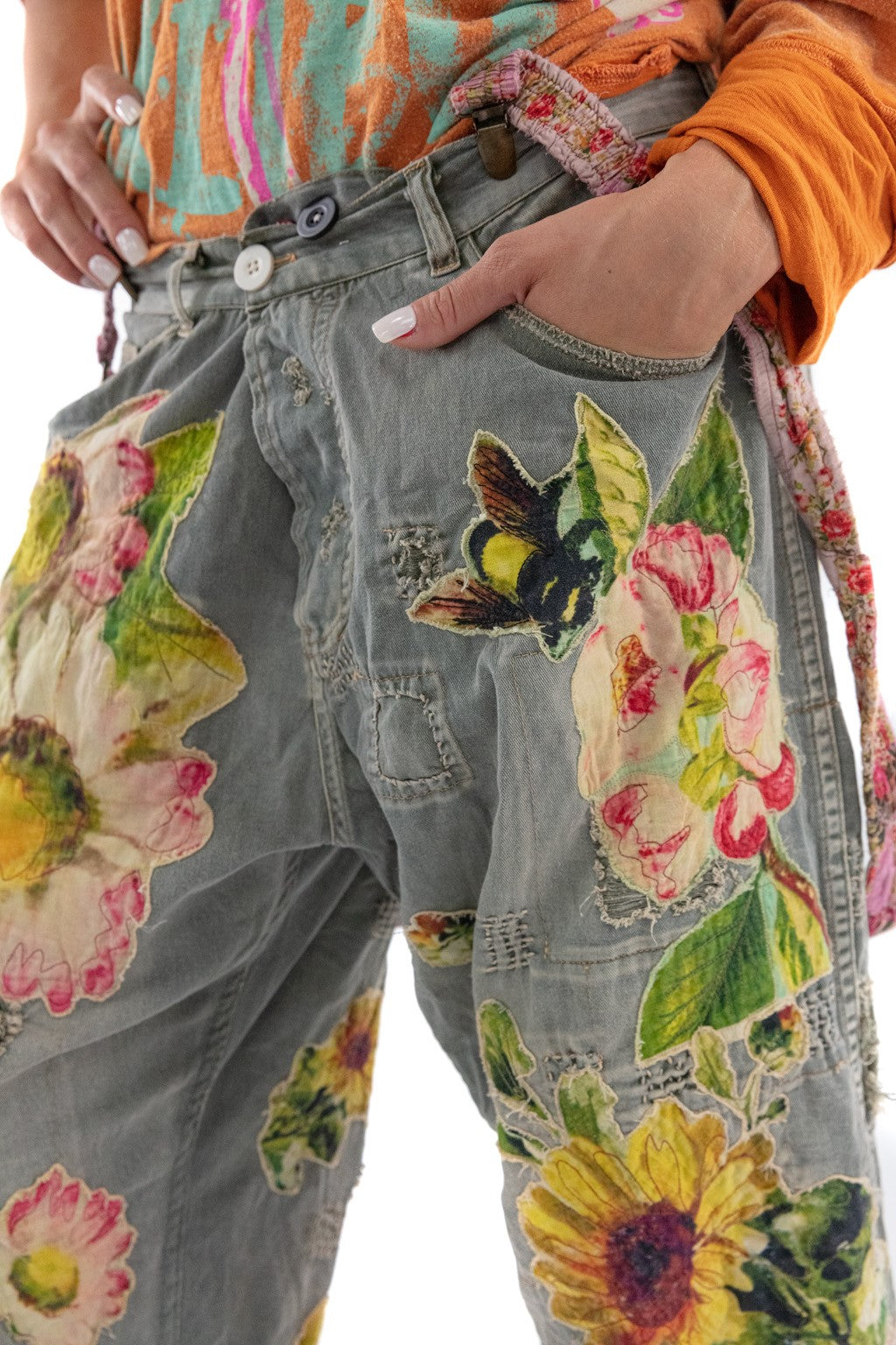 Pant 433 Miners Pants with Sunflower  Ashbury Peace