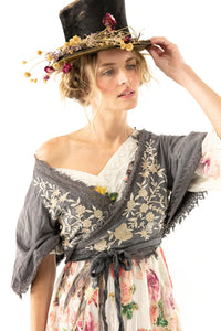 Top 1158 Adelaide Embroidered Wrap Top